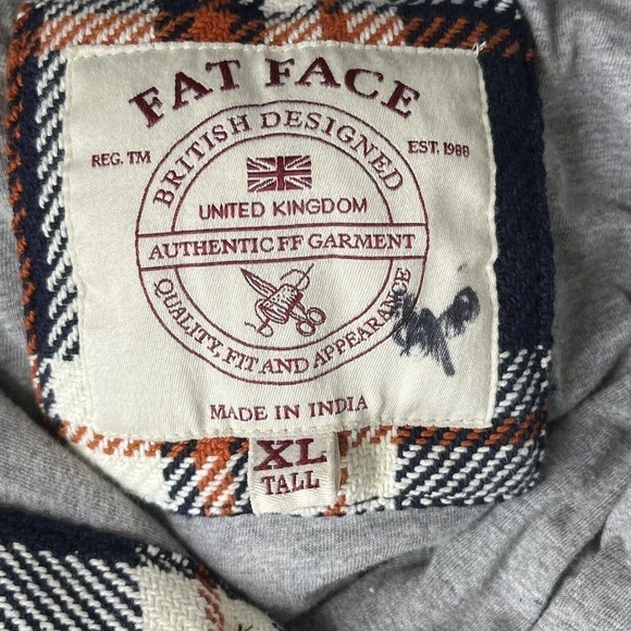 Fat Face Men’s Size XXL Tall Ryton Overshirt Shacket Heavy Outdoor Navy Plaid - Picture 11 of 11